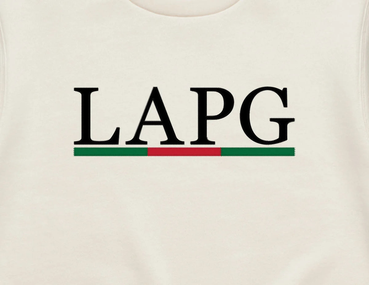 LAPG TWILL APPLIQUE CREWNECK SWEATER