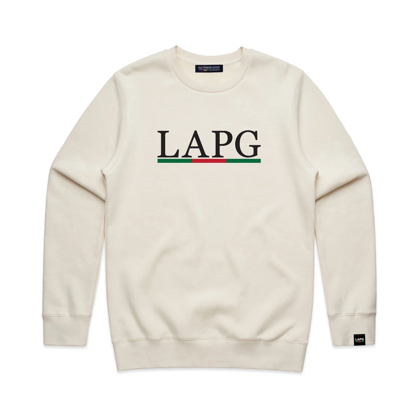 LAPG TWILL APPLIQUE CREWNECK SWEATER