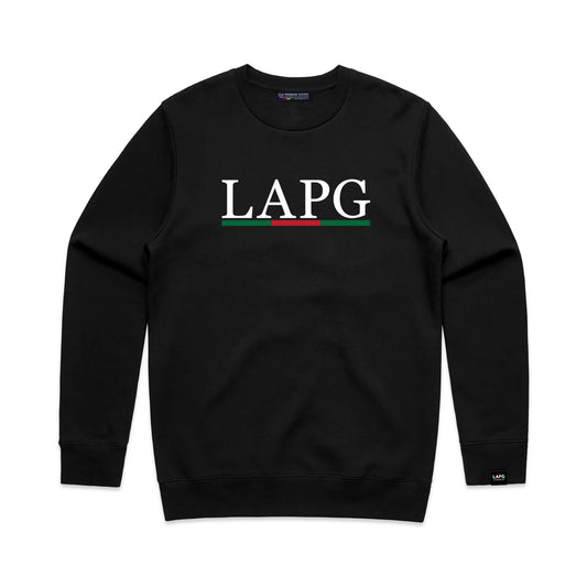 LAPG TWILL APPLIQUE CREWNECK SWEATER